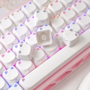 DigAura Lumicat Light-up Ears Cat MAO Profile Side-Printed 113-Key Keycap Set（Keycaps Only, Keyboard Not Included）