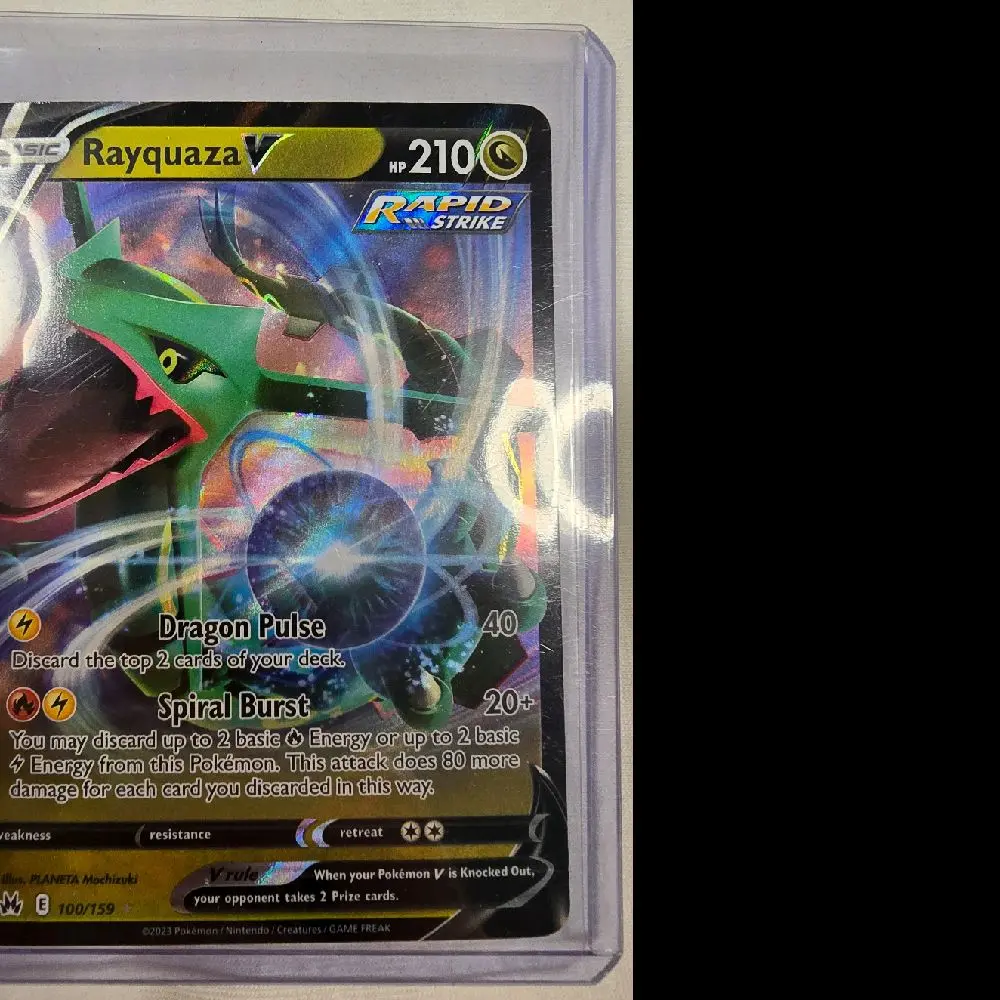 Pokemon Rayquaza V E 100/159 Rapid Strike Dragon Pulse Spiral Burst 210 Energy Collectible Card