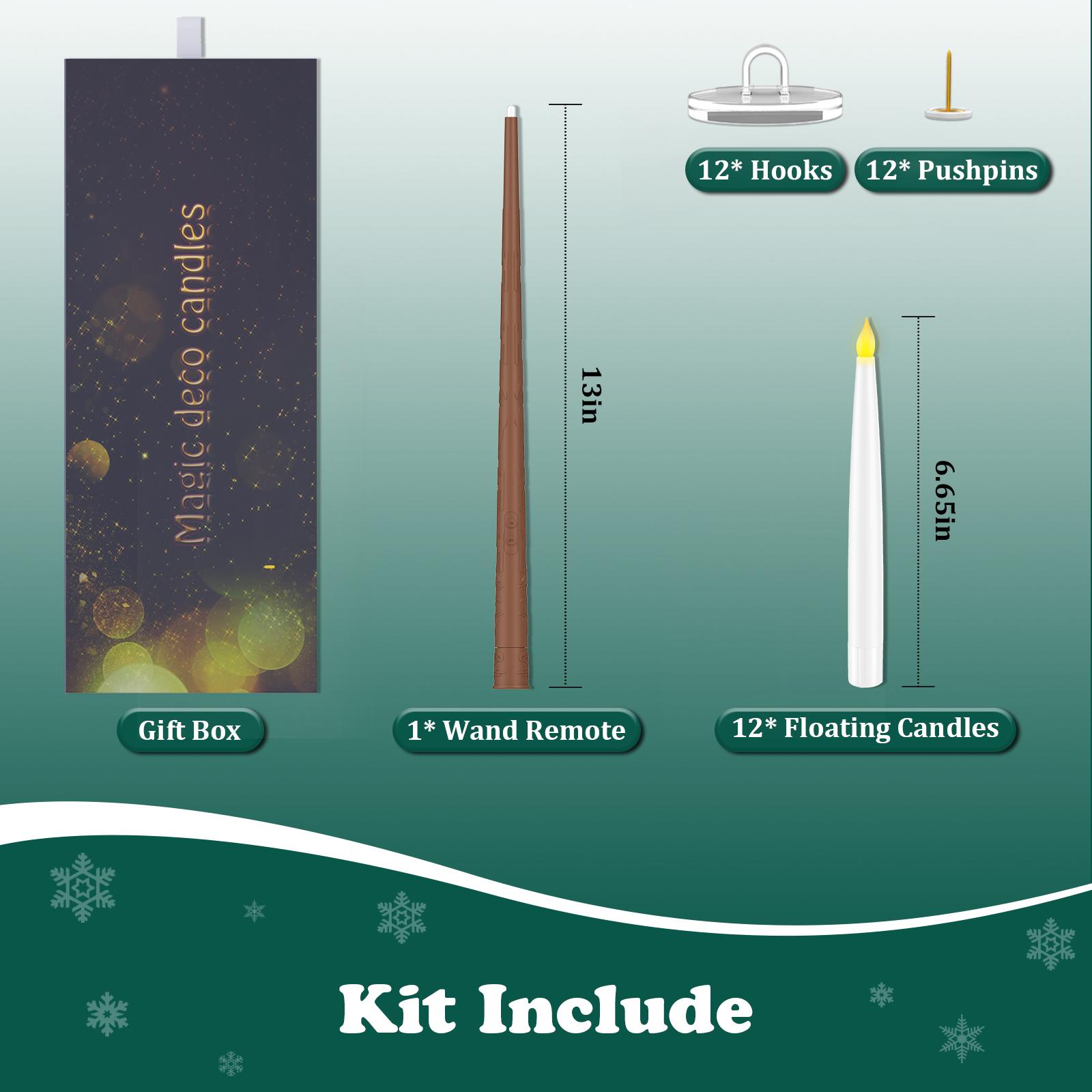 Floating LED Flameless Candles with Remote for Valentine's Day, Christmas & Halloween – 6.6" Battery Operated Flickering Candles for Home and Party Decor