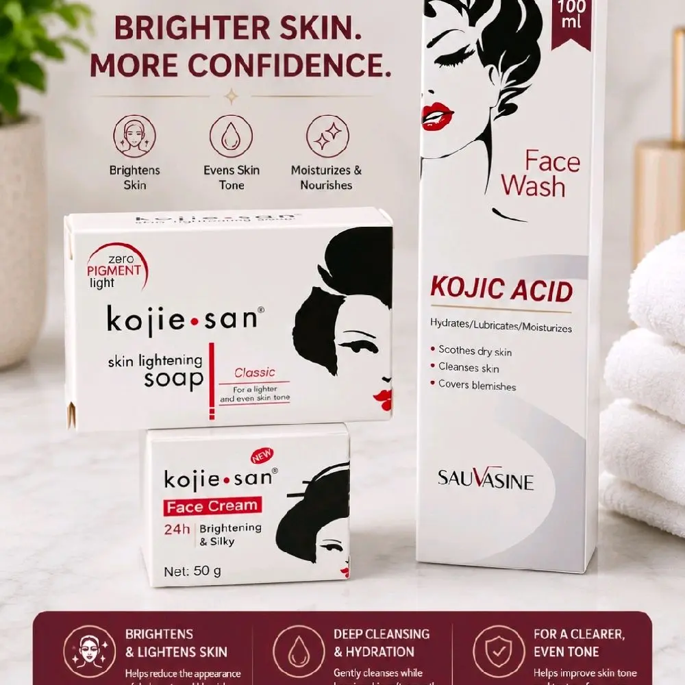 Kojie San Skincare Kit, Exfoliating Cleanser, Hydrating Anti-Aging Beauty & Personal Care Product