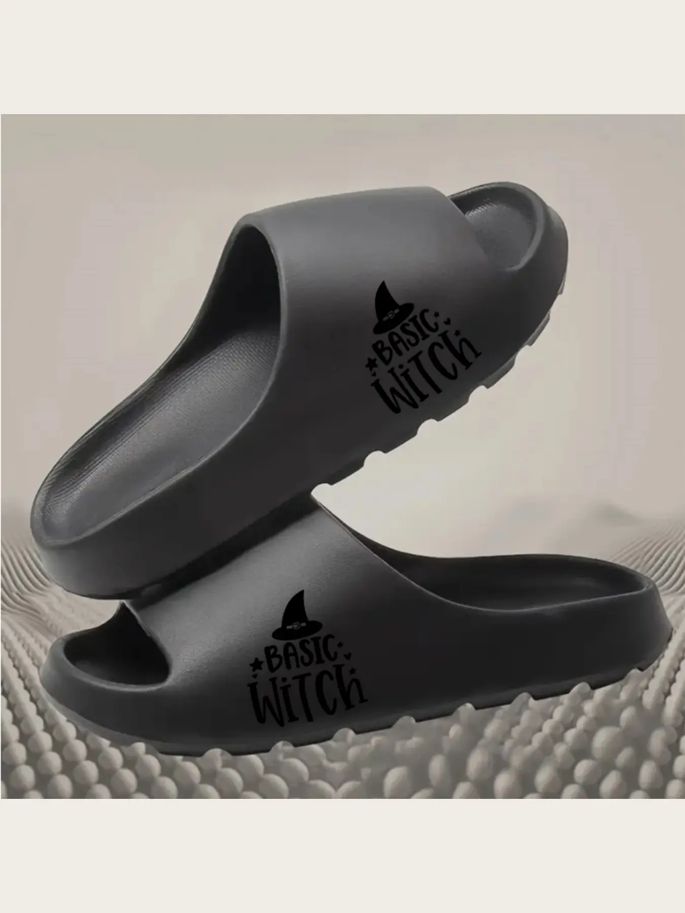 Halloween Basic Witch Slippers for Women Cute Witch Hat Print Comfortable Indoor Slippers Soft Non Slip Home Shoes Halloween Party Costume Accessories