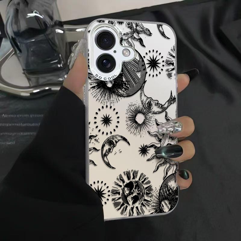 Vintage Celestial Print Phone Case  Modern Mystical Design Durable Hard Acrylic Back Case With An Anti-Yellowing Coating, Made From High-Quality Designed For Reliable Drop Protection For Your Phone For iPhone 17.16.15.14.13.12.11.X.XS.XSMAX.XR.8.7