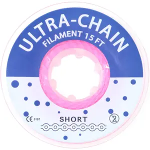 1 Roll/15Ft Orthodontic Dental Elastic Power Chains Ultra Power Rubber Chain Long Short Closed (Pink, Short)