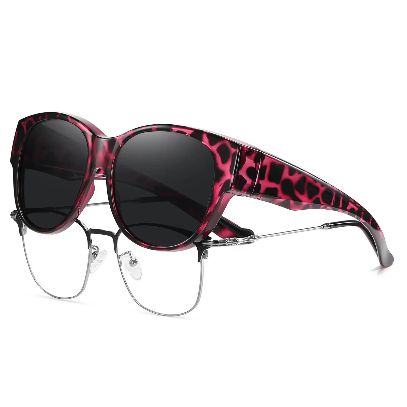 Purple Tortoise Frame Grey Lens