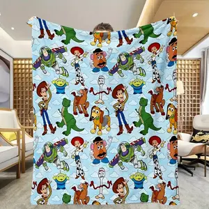 DISNEY CLASSIC Toy Story Character Pattern Cartoon Blanket, Stylish and Casual for Napping, Office, Sofa or Car - Outdoor Camping or Christmas Gift, Home Decor,  Gift