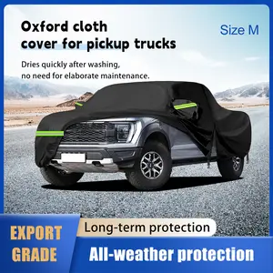 Waterproof and sun-resistant pickup truck cover, outdoor protective cover, 420D thickened Oxford cloth, rainproof, dustproof and scratch-resistant, suitable for pickup trucks up to 210 inches.