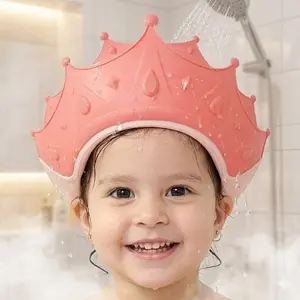 Adjustable Slip-Resistant Silicone Baby Ear Protection Bath Cap, Shower Caps, Waterproof Washing Hat Set, Eco-Friendly Anti-Slip Safe Newborn Shampoo Visor, Eye Protection Hair Wash Aid.