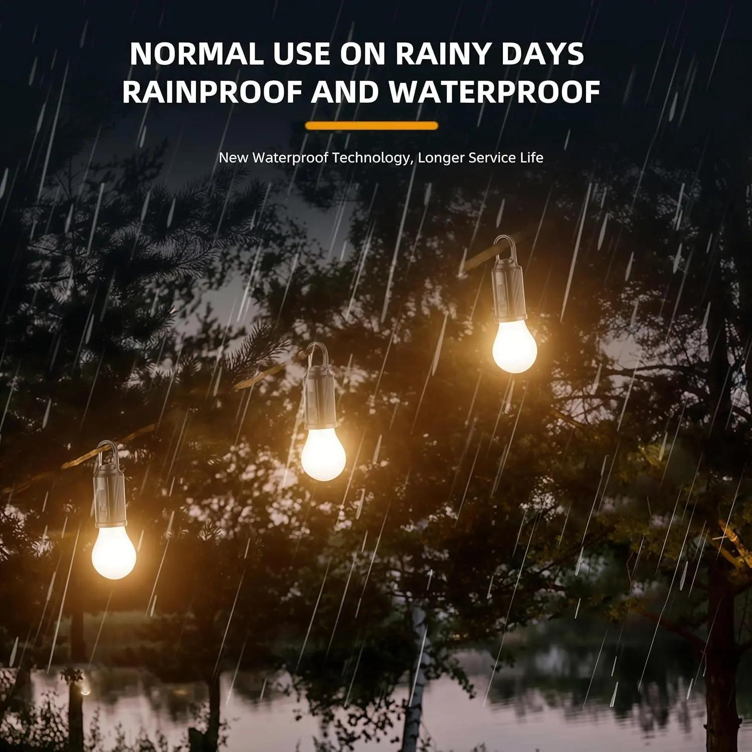 Solar LED Camping Lantern, USB Rechargeable Tent Light with Hook Clip, 3 Lighting Modes Portable Hanging Light for Camping, Hiking, Fishing, Power Outage and Emergency Use