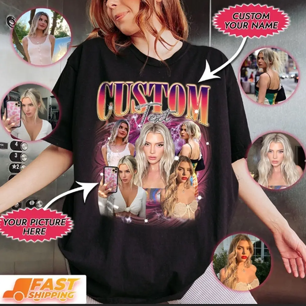 Custom Girlfriend Bootleg Shirt, Boyfriend Shirt, Shirt With Girlfriend Face, Vintage Custom Image Wife Shirt,Dog Tee, Bachelorette Surprise