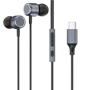 Y01 Metal Magnetic Wired Gaming Headphones, In-Ear Hi-Fi Stereo Sound, USB Type-C, Compatible with iPad Pro & iPhone 15/16/17 Series