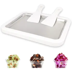 Rolled Ice Cream Maker - Instant Gelato Pan, Frozen Yoghurt Roll Plate, Homemade DIY Parent-Child Activity Tool, Great for Parties, Outdoor Sports & Hiking Kitchen Essential