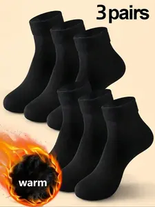 3 pairs of snow socks, with fuzzy lining, thickened floor socks for warmth, cold-weather warm socks in winter, Socks Set