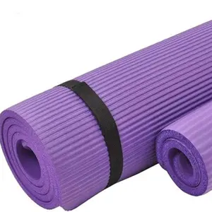 All Purpose 1/4-Inch High Density Anti-Tear Exercise Yoga Mat with Carrying Strap Multiple Colors Purple Eco Friendly Material Double Sided Non-Slip Surfaces Exceptional Resilience Moisture Resistant Easy Transport Lightweight Portable