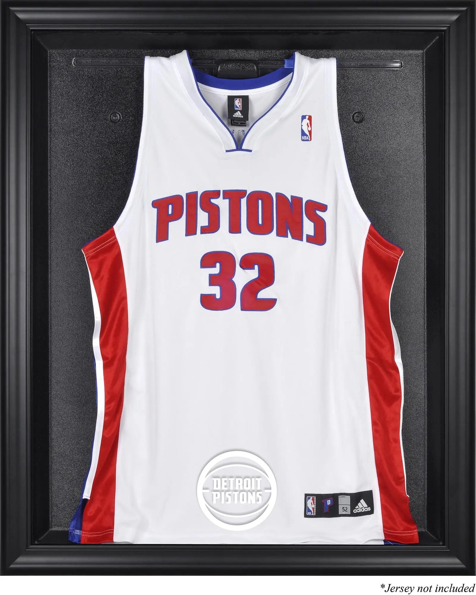 Detroit Pistons Black Framed Team Logo Jersey Display Case - NBA Memorabilia