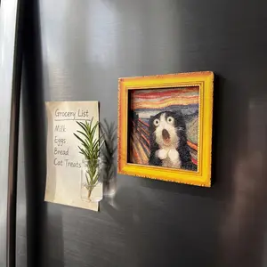 Funny Cat Magnetic Tile Note Holder, Kitchen Office Storage Cabinet Refrigerator Decoration, Cat Lover Holiday Gift