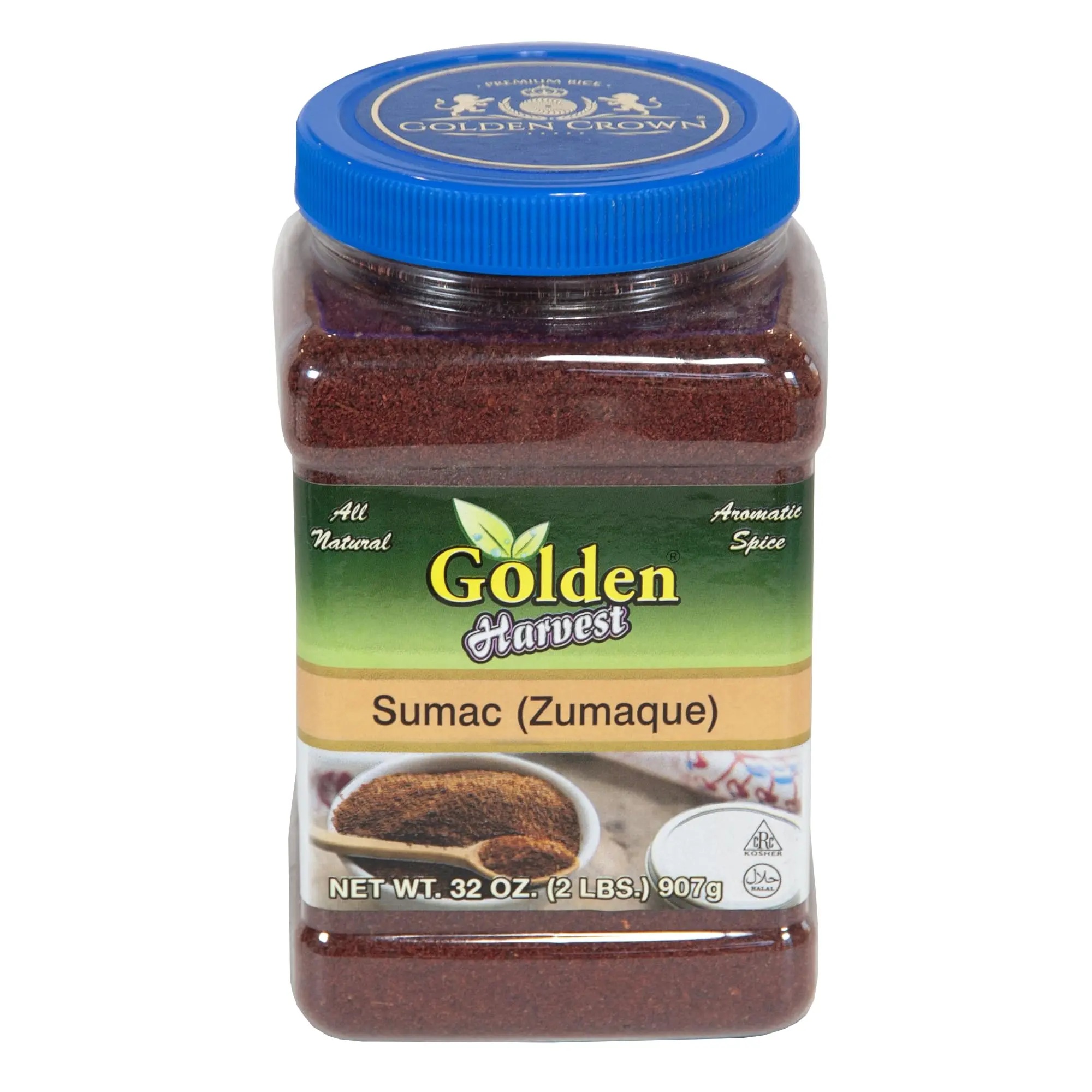 Golden Sumac Spice – 32 oz | Halal & Kosher Certified | Authentic Middle Eastern Flavors | Ground Sumac, Tangy Citrus, Gluten Free Spices & Seasonings