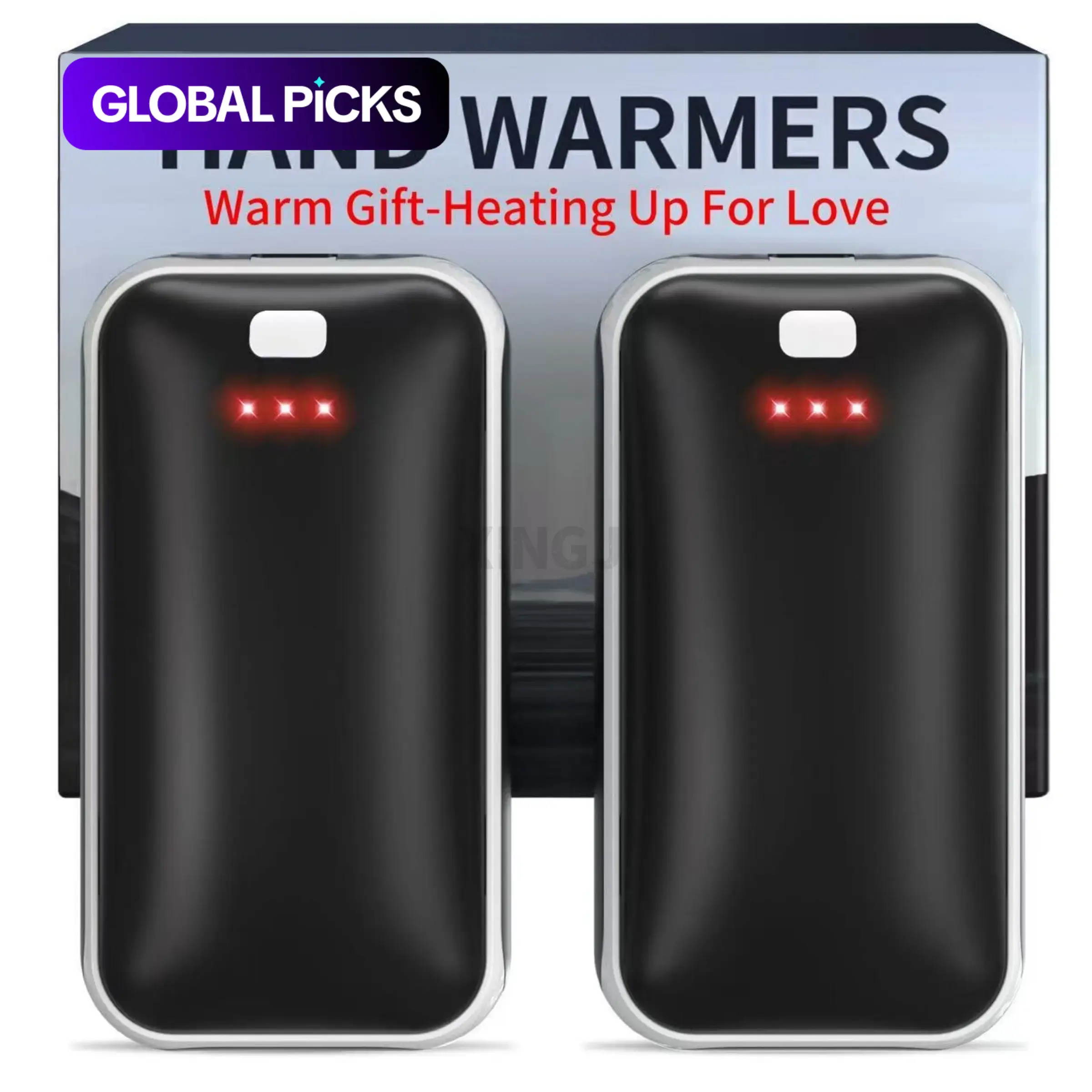 Hand Warmers Rechargeable 2 Pack, AI Smart Chips Adjustable Electric Hand Warmers with Heating Level, Portable Pocket Heater, Gifts for Christmas, Outdoor, Hunting, Golf, Camping Accessories