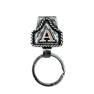 Handmade Cow Tag Belt Key Holder with Copper Initial. Custom Made. Texas-Based. Fashion Jewelry Accessories