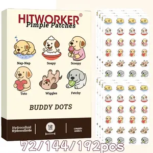 144pcs Cute Dog-Shaped Acne Pimple Patches for Spot Treatment, Gentle on Skin, Quick Relief From Redness, Easy to Use and Adorable Design