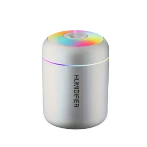 Portable Mini Humidifier – With Colorful Circulating Light & 2-Setting Adjustable Fog Volume, Suitable for Bedrooms, Desktops, Offices, Homes & Cars, Extremely Quiet Operation