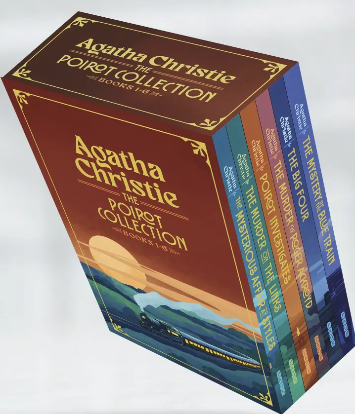 Poirot Detective Series 1-6 Collector Hardcover Boxed Set with Slipcase Protective Packaging, Classic Detective Novels, 6 Books, Ideal for Mystery Book Enthusiasts, Complete Series, Perfect for Reading Enthusiasts