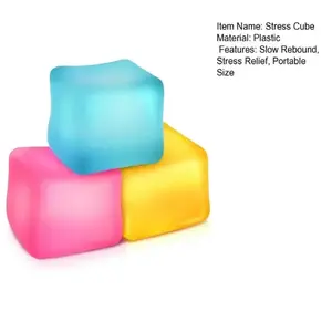 3Pcs Stress Cube Fidget Toy, Anxiety Relief Ice Cube Squeeze Decompression Toy, Soft Stress Ball Sensory Toy for Kids Teens Adults Holiday Gift