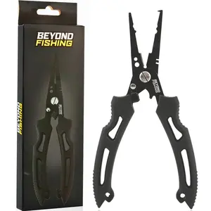 Beyond Fishing QuickRig 7 inch Fishing Pliers – Multifunction Stainless Steel Split Ring Pliers for Fishing with Line Cutter & Crimper – Corrosion Resistant & Spring Loaded Design