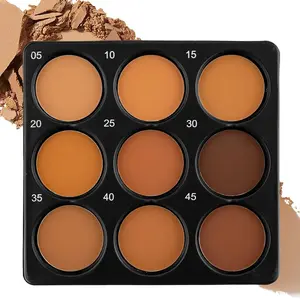 9 Shades Matte Contour Powder Palette, Cosmetics Bronzer Face Makeup Waterproof Long Lasting Skin Friendly Compact Pressed Powder For Dark Skin Contouring Palette