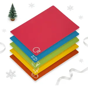 5 Pieces Flexible Cutting Boards, BPA Free Plastic Cutting Boards for Kitchen, Non Slip Cutting Mat for Meat and Vegetables, Thanksgiving