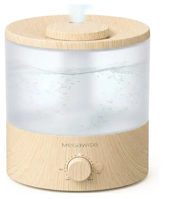 MEGAWISE 2025 Upgraded Ultrasonic Cool Mist Humidifier - 1.5L Capacity, Whisper-Quiet & Adjustable Mist, Auto Shut-Off Safety Feature – Perfect for Home, Office, Baby Nursery & Bedroom