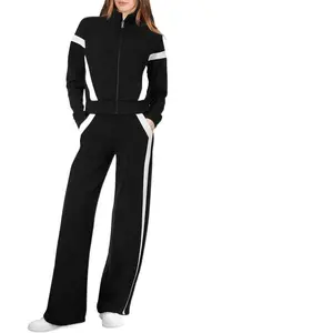 2023Lounge Sets for Women 2025 Sweatsuit 2 Piece Outfits Sweatshirt Wide Leg Sweatpant Tracksuit Matching Set2025