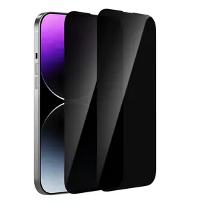Privacy screen protector for iPhone 17 16 15 14 13 12 11 Pro Max [2-piece set+2 camera lens protectors] Anti peeping tempered glass film, 9H hardness, scratch resistant, shell friendly