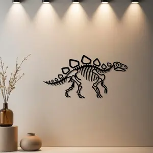 Housewarming Gift 1pc Dinosaur Skeleton Metal Wall Art Decoration, Skeleton Design - Ideal Gift for Desktop Decor, Birthday, Anniversary, Christmas (Festive Decor) - Home Wall Art