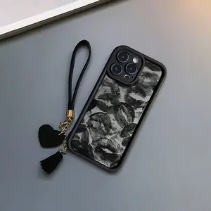 New High-End Thick Anti-Drop Lip Print Phone Case Set, Detachable Leather Heart Wristband, DIY Phone Charm, Tassel Pendant, Fits iPhone 7/8/x/11/12/13/14/15/16/17 Pro Max