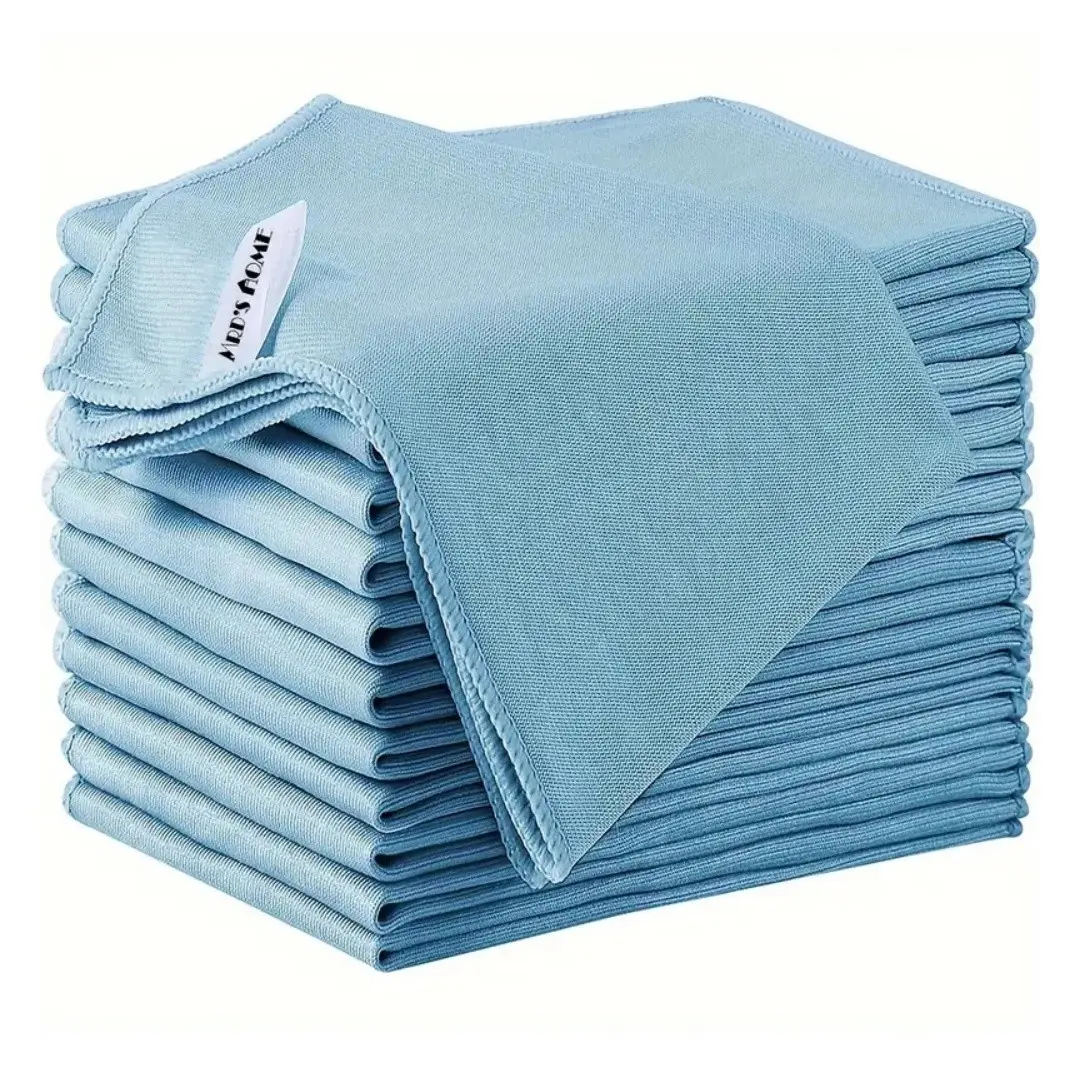 Microfiber Glass Cleaning Cloth, Clean Windows, Car Windows, Mirrors, Stainless Steel, 12x12 Inches, Reusable, 6/12/15 Pcs, Reusable Cleaning Cloths, Microfiber Cleaning Towels, Microfiber Cleaning Rags, Wiping Cloth, Super Absorbent Reusable