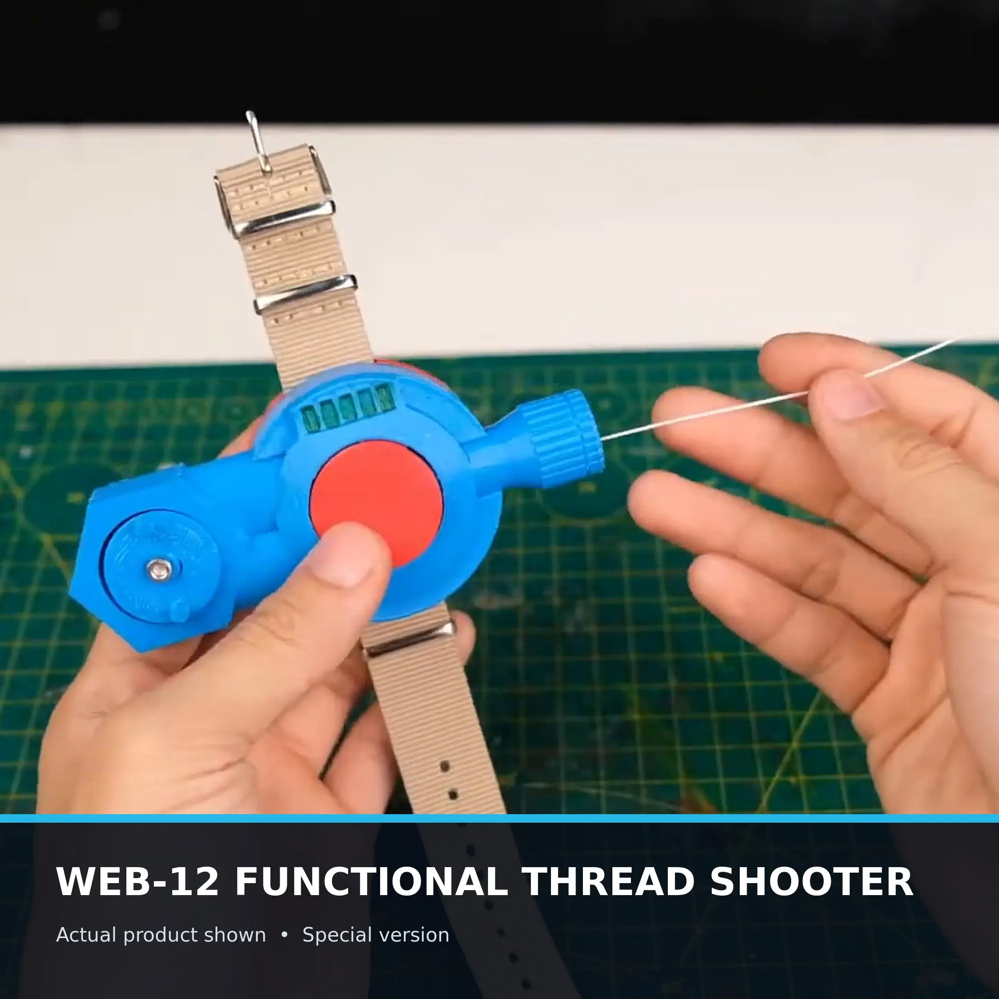 WEB-12 Special Version Functional Web Shooter, 3D-Printed Reloadable Wearable Wrist Thread Launcher for Cosplay and Role-Play