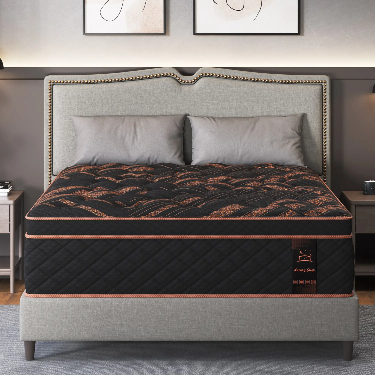 12"14" Twin Full Queen King Size Mattress in a Box Hybrid Spring Memory Foam, Medium Firm Ergonomic Mattress