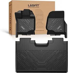 LASFIT Floor Mats Fit for 2015-2023 Ford F-150/F150 Lightning SuperCrew Cab (Not Fit Rear Seat with Under-Seat Fold Flat Storage) All Weather TPE Car Liners