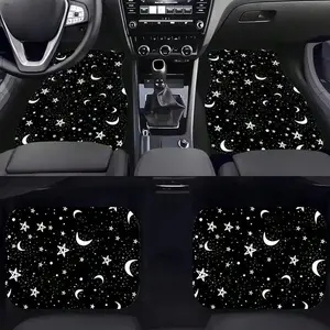 Star Moon Pattern Car Floor Mats Set, Anti-Scratch Non-Slip Universal Fit, Easy Clean, Suitable for Most Vehicles, Car Accessories Gift, Automotive Floor Mats, Car Mats Cars