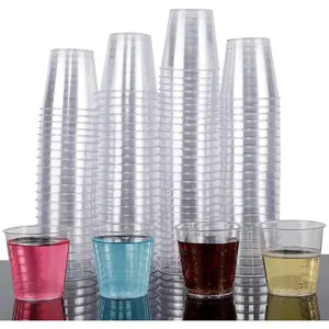 Free shipping/3p 100 Shot Glasses, 1oz Clear Plastic Disposable Hard Cups, Mini Cups Great Container for Sauce, Sample Tasting, Jello Shots, Pudding