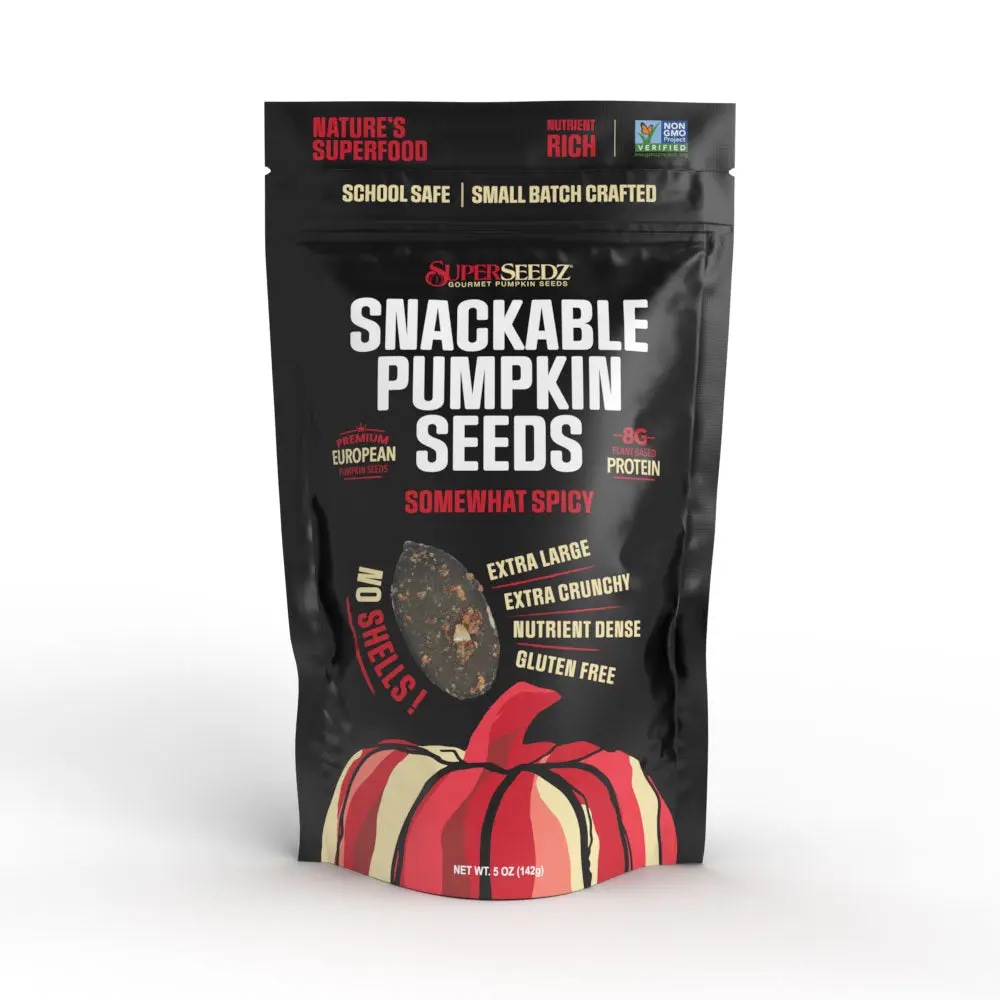 🔥🔥 Somewhat Spicy Gourmet Pumpkin Seeds – Roasted European Pepitas, Aged Cayenne, Garlic & Sea Salt Looking for heat with flavor?