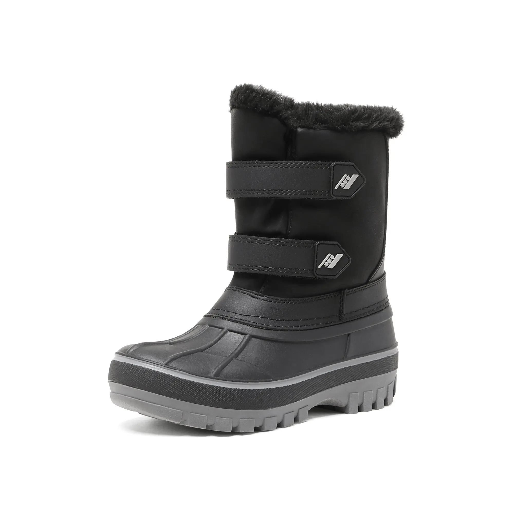 Dream Pairs Kids' Waterproof Ankle Boots - Rubber Shell, Side Zipper, Adjustable Hooks, Warm Thermal Lining, 9" Shaft, Size 10-11Y, Ankle Boot, Approx. 9"