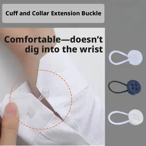 4pcs No-Sew Invisible Shirt Button Extenders, Elastic Collar and Cuff Expanders, Do Not Damage Clothing, Perfect for Expanding Tight Shirt Collars and Cuffs, No Sewing Required, Reusable
