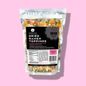 Classic Seafood and Vegetables Mix - Dried Ramen Toppings with Shrimp, Imitation Crab, Squid, Cabbage, Shiitake Mushrooms, Green Onions, and more! 14 oz