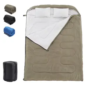 Double Sleeping Bag for Adults Cold Weather & Warm, 2 in 1 Use,Lightweight Backpacking Sleeping Bag for Kids 10-12, Girls, Boys, Compact Camping Essentials Gear, Hiking Sleep Must Haves