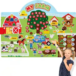 Farm & Ocean Themed Felt Story Board Set, 1 Set Preschool Farmhouse Barnyard Theme Flannel Board Storytelling Toys, Early Learning Toy for Kids