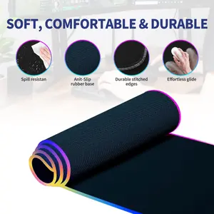 2026 Upgraded RGB Wireless Charging Gaming Mouse Pad, 31.5x15.8in Large Size, 24 Lighting Effects, Non-Slip Base, Waterproof Surface, Mousepads for Gaming Desk Accessories