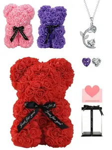 "Blooming Rose"Elegant and luxurious blooming rose gem necklace with an exquisite rose bear gift box. A mysterious gift for holidays, dates, birthdays, Valentine's Day and Mother's Day for your wife or daughter.