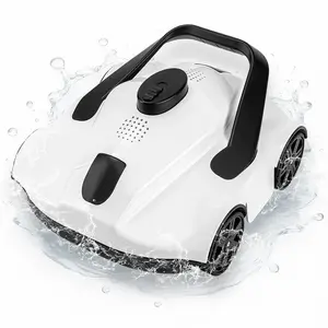 [FLASH SALE] Garvee Cordless Robotic Pool Cleaner, 130-Min Runtime, Self-Parking Pool Vacuum with Powerful Filtration for Above-Ground Pools up to 860 sq ft, White,, Grey