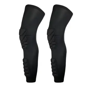 1 Pair Padded Knee Compression Sleeves Long Leg Sleeve Calf Protection for Basketball Football Volleyball Soccer Knee Pads Soft Protective Gear Calf Support for Youth Adult